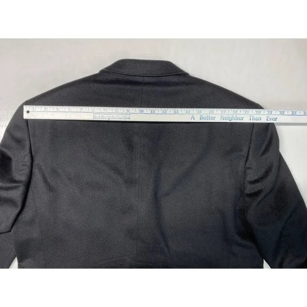 Cashmere Blazer Jack Victor Loro Piana Sport Suit Coat Mens 44 Black Lined EUC